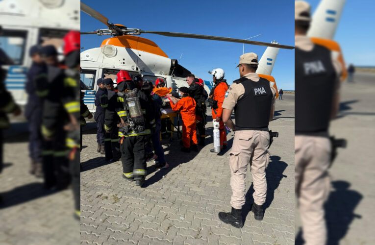 Emergencia en el mar: Prefectura aeroevacuó a un tripulante en un riesgoso operativo