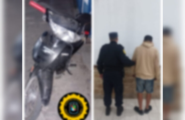 Estaba Alterado con su ex pareja, fue detenido y su moto secuestrada porque registraba pedido de secuestro.