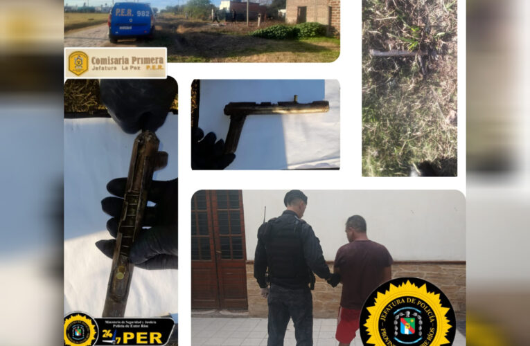 Con un arma de Fuego apuntó a los efectivos Policiales