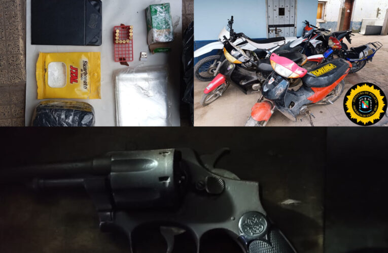 La Paz : Allanamientos, detenciones y decomisos de drogas , arma y Motovehículos.