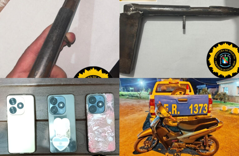 La Paz : búsqueda de armas de fuego y/o de fabricación casera, cartuchería, motovehículos y telefonía celular , Arrojó resultados Positivos