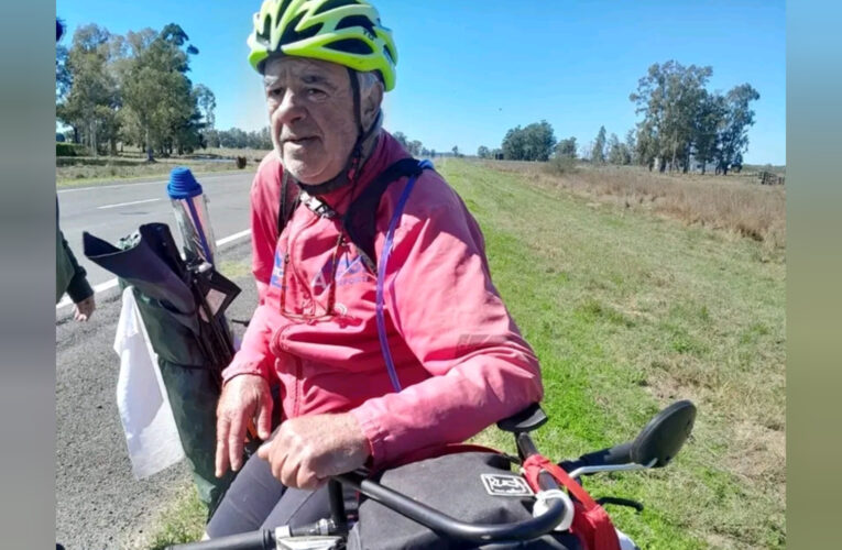 Un imprevisto frenó la travesía ciclística que Jorge Soto realizaba por Entre Ríos