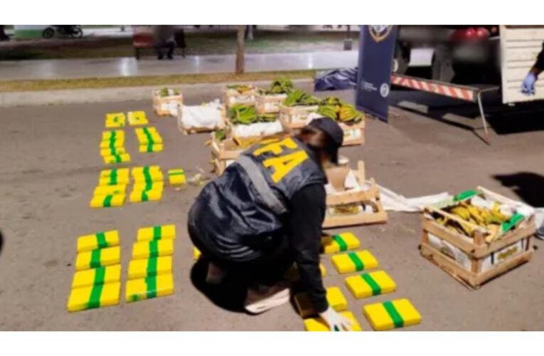 Encontraron 85 kilos de cocaína escondidos en un camión que transportaba bananas