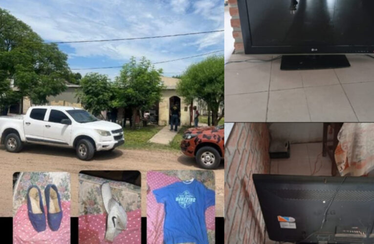 Recuperan un televisor robado y secuestran prendas tras allanamiento en barrio Feria