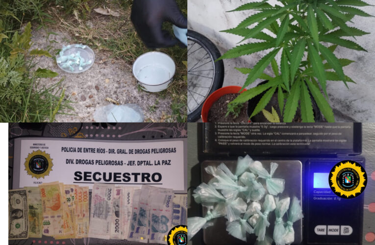 Procedimientos antidroga en Santa Elena: tres detenidos y secuestro de estupefacientes