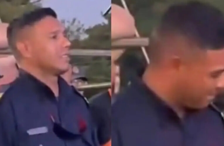 Viral en Entre Ríos: un policía se emocionó con una canción de Los Lirios