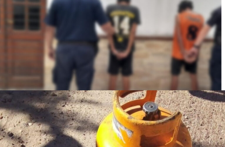 Robo en flagrancia: dos detenidos y un menor resguardado por una garrafa sustraída