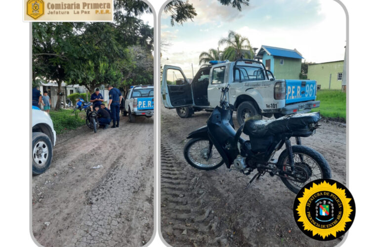 Secuestran una moto con numeración adulterada en La Paz