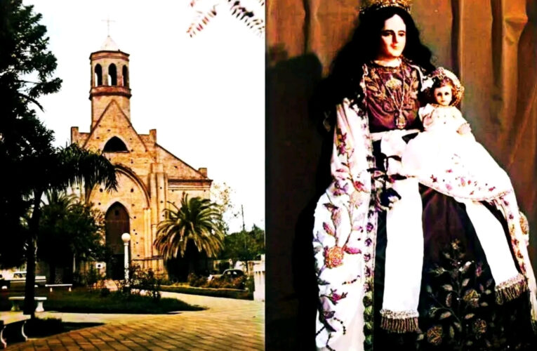 El templo original y la imagen de la Patrona Nuestra Señora de La Paz